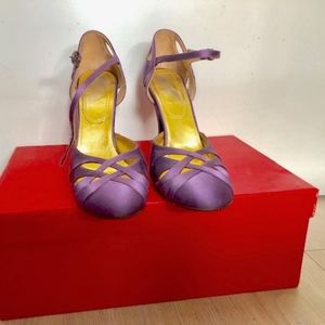 MIU MIU Raso Viola heels Size 7 1/2 - THEY POP!